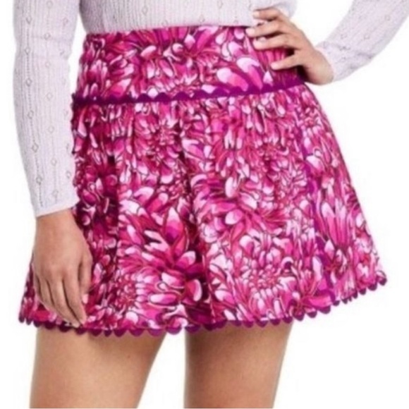 Kika Vargas x Target Mum Floral Scallop Edge Faux Wrap Skirt Size 4 - Picture 1 of 15
